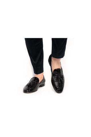 SUPERGLAMOUROUS Philippe Crocodile Slip-On Tassels Loafer (SPGM1356)