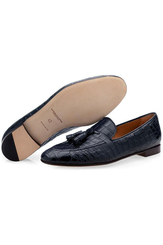 SUPERGLAMOUROUS Philippe Crocodile Slip-On Tassels Loafer (SPGM1356)-AmbrogioShoes