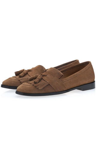 SUPERGLAMOUROUS Romeo Gorain Suede Kiltie Slip-On Tassel Loafer (SPGM1374)-Dellamoda