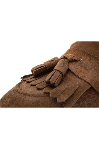 SUPERGLAMOUROUS Romeo Gorain Suede Kiltie Slip-On Tassel Loafer (SPGM1374)-Dellamoda