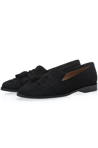SUPERGLAMOUROUS Romeo Gorain Suede Kiltie Slip-On Tassel Loafer (SPGM1374)-Dellamoda