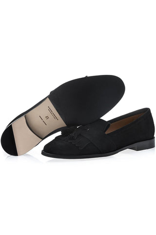 SUPERGLAMOUROUS Romeo Gorain Suede Kiltie Slip-On Tassel Loafer (SPGM1374)-Dellamoda