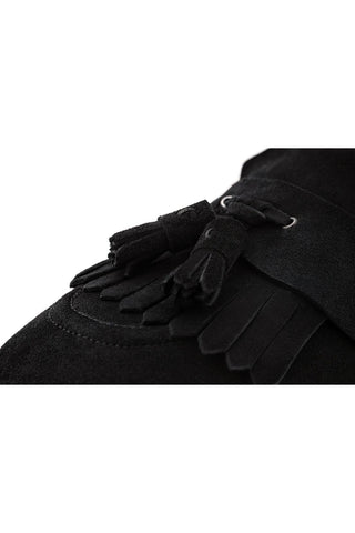 SUPERGLAMOUROUS Romeo Gorain Suede Kiltie Slip-On Tassel Loafer (SPGM1374)-Dellamoda