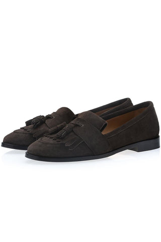 SUPERGLAMOUROUS Romeo Gorain Suede Kiltie Slip-On Tassel Loafer (SPGM1374)-Dellamoda