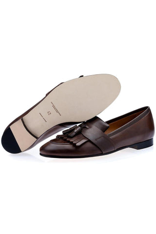 SUPERGLAMOUROUS Romeo Toledo Leather Tassels Loafers (SPGM1051)-Dellamoda
