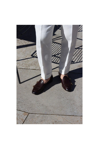 SUPERGLAMOUROUS TANGERINE 7.1 Nappa Leather Double Monk-Strap Belgian Loafers (SPGM1164)