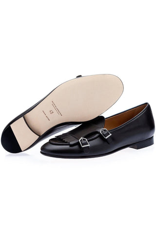 SUPERGLAMOUROUS TANGERINE 7.1 Nappa Double Monk-Strap Belgian Loafers (SPGM1164)-Dellamoda