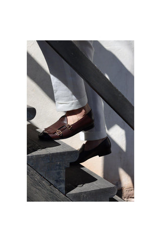SUPERGLAMOUROUS TANGERINE 7.1 Nappa Double Monk-Strap Belgian Loafers (SPGM1164)-Dellamoda
