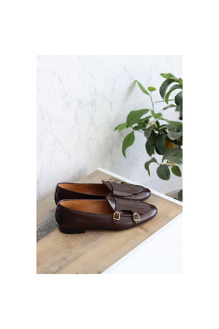 SUPERGLAMOUROUS TANGERINE 7.1 Nappa Double Monk-Strap Belgian Loafers (SPGM1164)-Dellamoda