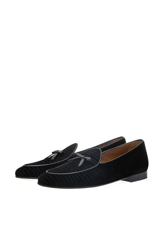 SUPERGLAMOUROUS Tangerine 1 Tejuvelour Velvet Slip-On Loafer (SPGM1375)-Dellamoda
