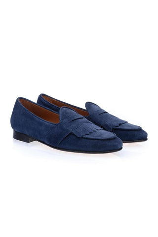 SUPERGLAMOUROUS Tangerine 10 Gorain Suede Belgian Loafers (SPGM1332)-Dellamoda