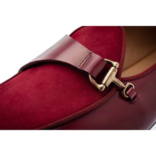 SUPERGLAMOUROUS Tangerine 12 Men's Shoes Burgundy Suede / Calf-Skin Leather Belgian Loafers (SPGM1272)-AmbrogioShoes