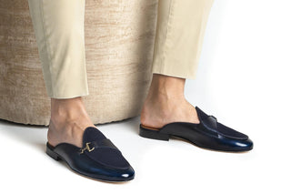 SUPERGLAMOUROUS Tangerine 12 Suede / Calf-Skin Leather Horse-bit Mule (SPGM1355)-AmbrogioShoes