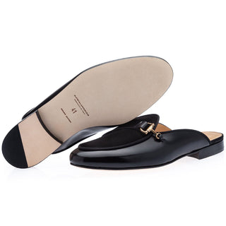 SUPERGLAMOUROUS Tangerine 12 Suede / Calf-Skin Leather Horse-bit Mule (SPGM1355)-AmbrogioShoes