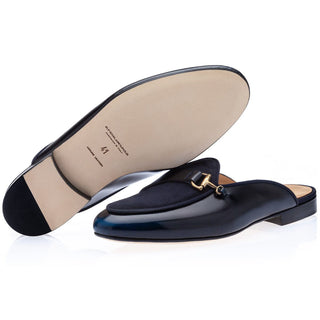 SUPERGLAMOUROUS Tangerine 12 Suede / Calf-Skin Leather Horse-bit Mule (SPGM1355)-AmbrogioShoes