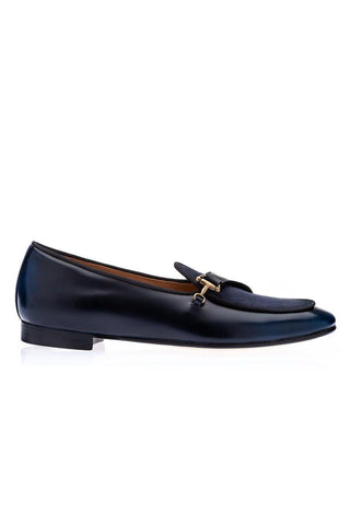 SUPERGLAMOUROUS Tangerine 12 Suede & Leather Belgian Loafers (SPGM1254)-Dellamoda