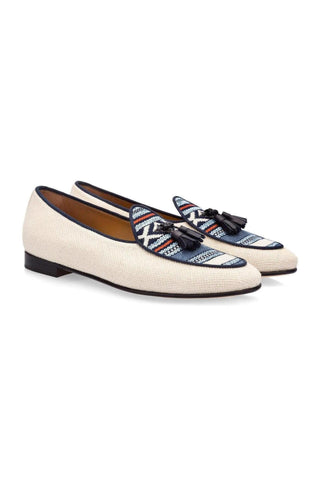 SUPERGLAMOUROUS Tangerine 2 Canvas Belgian Loafer-AmbrogioShoes