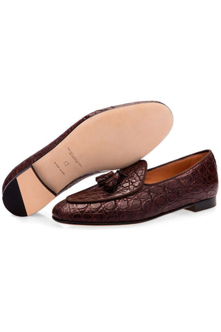 SUPERGLAMOUROUS Tangerine 2 Crocodile Slip-on Tassel Loafer (SPGM1360)