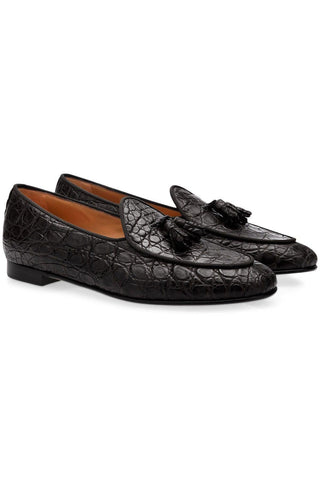 SUPERGLAMOUROUS Tangerine 2 Crocodile Slip-on Tassel Loafer (SPGM1360)-AmbrogioShoes