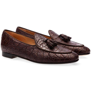 SUPERGLAMOUROUS Tangerine 2 Men's Shoes Exotic Crocodile Skin Slip-on Tassel Loafer (SPGM1360)-AmbrogioShoes