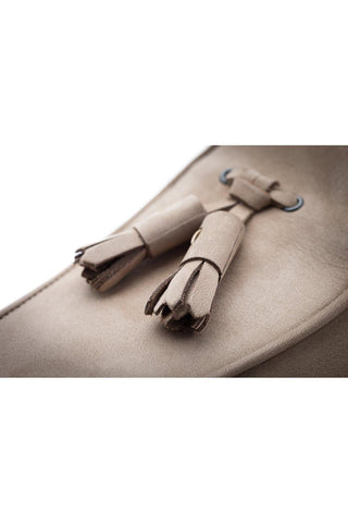 SUPERGLAMOUROUS Tangerine 2 Taupe Nabuk Leather Belgian Loafers (SPGM1147)-Dellamoda