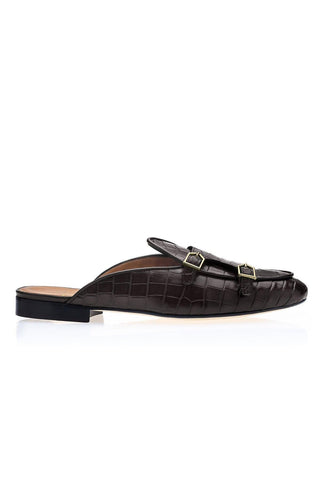 SUPERGLAMOUROUS Tangerine 7 Crocodile Double Monk Mule (SPGM1350)-AmbrogioShoes