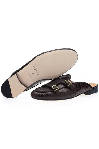 SUPERGLAMOUROUS Tangerine 7 Crocodile Double Monk Mule (SPGM1350)-AmbrogioShoes
