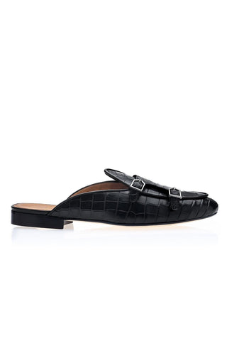 SUPERGLAMOUROUS Tangerine 7 Crocodile Double Monk Mule (SPGM1350)-Dellamoda