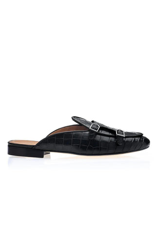 SUPERGLAMOUROUS Tangerine 7 Crocodile-Skin Double-Monk Mule (SPGM1362)-AmbrogioShoes