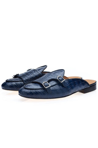 SUPERGLAMOUROUS Tangerine 7 Exotic Crocodile Double Monk Mule (SPGM1350)-AmbrogioShoes