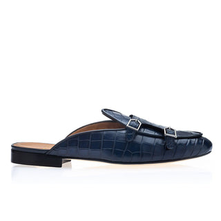 SUPERGLAMOUROUS Tangerine 7 Men's Shoes Exotic Crocodile Double Monk Mule (SPGM1350)-AmbrogioShoes