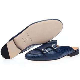 SUPERGLAMOUROUS Tangerine 7 Men's Shoes Exotic Crocodile Double Monk Mule (SPGM1350)-AmbrogioShoes