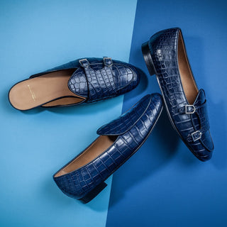 SUPERGLAMOUROUS Tangerine 7 Men's Shoes Exotic Crocodile Double Monk Mule (SPGM1350)-AmbrogioShoes