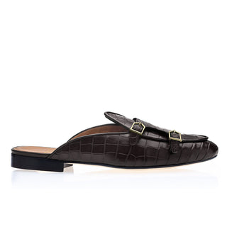 SUPERGLAMOUROUS Tangerine 7 Men's Shoes Exotic Crocodile Double Monk Mule (SPGM1350)-AmbrogioShoes