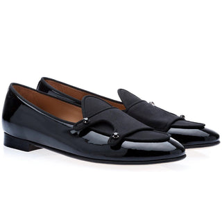 SUPERGLAMOUROUS Tangerine 7 Men's Shoes Satin / Patent Leather Monk-Straps Belgian Formal Loafers (SPGM1023)-AmbrogioShoes