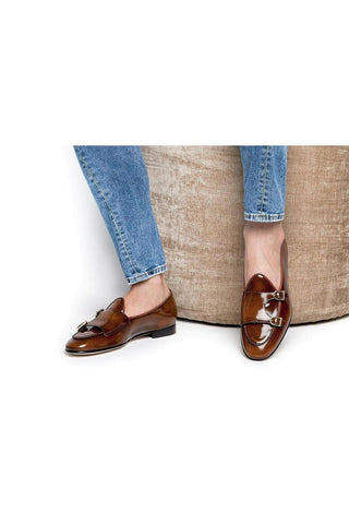 SUPERGLAMOUROUS Tangerine 7 Polished Leather Belgian Loafer-Dellamoda