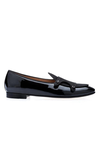 SUPERGLAMOUROUS Tangerine 7 Satin / Patent Belgian Loafer-Dellamoda