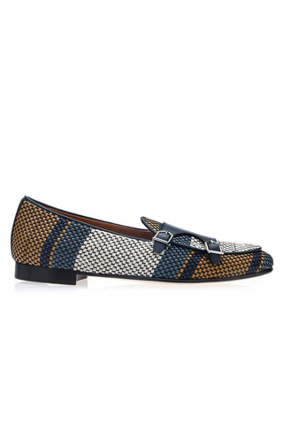 SUPERGLAMOUROUS Tangerine 7 Tetris Hand-Loomed Leather Belgian Loafer-AmbrogioShoes