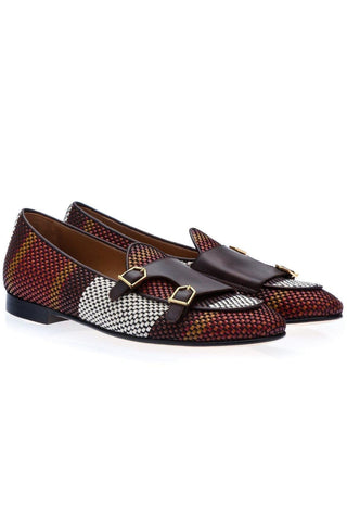 SUPERGLAMOUROUS Tangerine 7 Tetris Hand-Loomed Leather Belgian Loafer-AmbrogioShoes