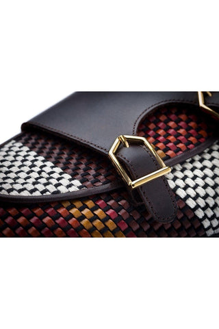 SUPERGLAMOUROUS Tangerine 7 Tetris Hand-Loomed Leather Belgian Loafer-AmbrogioShoes