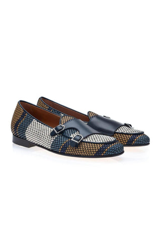 SUPERGLAMOUROUS Tangerine 7 Tetris Hand-Loomed Leather Belgian Loafer-AmbrogioShoes