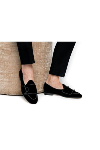 SUPERGLAMOUROUS Tangerine 7 Velvet Belgian Loafer-AmbrogioShoes