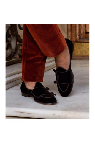 SUPERGLAMOUROUS Tangerine 7 Velvet Belgian Loafer-AmbrogioShoes