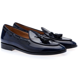 SUPERGLAMOUROUS Tangerine 8 Brushed Polished Calf-Skin Leather Belgian Tassel Loafers (SPGM1152)-AmbrogioShoes