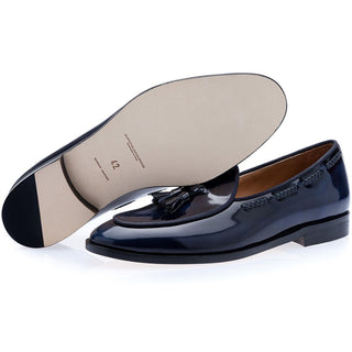 SUPERGLAMOUROUS Tangerine 8 Brushed Polished Calf-Skin Leather Belgian Tassel Loafers (SPGM1152)-AmbrogioShoes