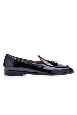 SUPERGLAMOUROUS Tangerine 8 Polished Leather Belgian Tassel Loafer