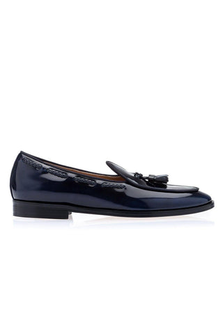 SUPERGLAMOUROUS Tangerine 8 Polished Leather Belgian Tassel Loafer-AmbrogioShoes