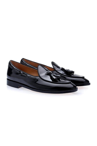 SUPERGLAMOUROUS Tangerine 8 Polished Leather Belgian Tassel Loafer