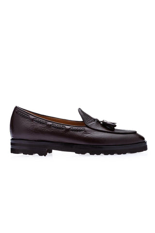 SUPERGLAMOUROUS Tangerine 8-T Deer-Skin Leather Belgian Tassel Loafers (SPGM1142)-AmbrogioShoes