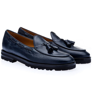 SUPERGLAMOUROUS Tangerine 8-T Deer-Skin Leather Belgian Tassel Loafers (SPGM1142)-AmbrogioShoes